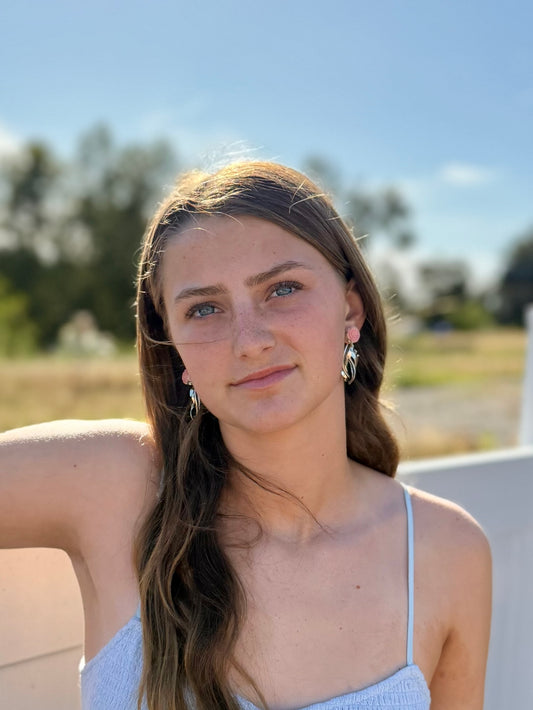 Pink Conch Boho Earring Jackets – Convertible Sterling Silver Statement Earrings