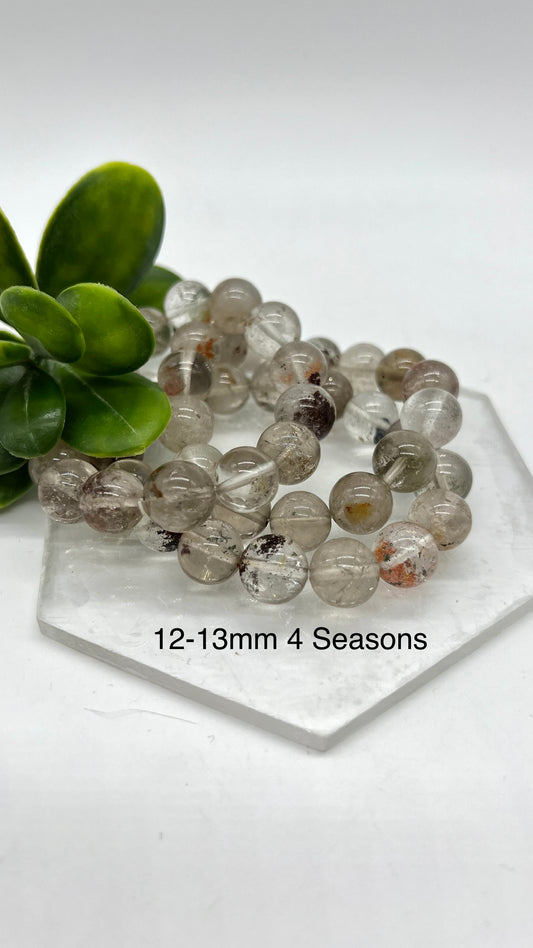 4 Seasons HQ Lodalite layered Garden Quartz Phantom Bracelet - Cleansing, Healing, Energy, Focus, Balance