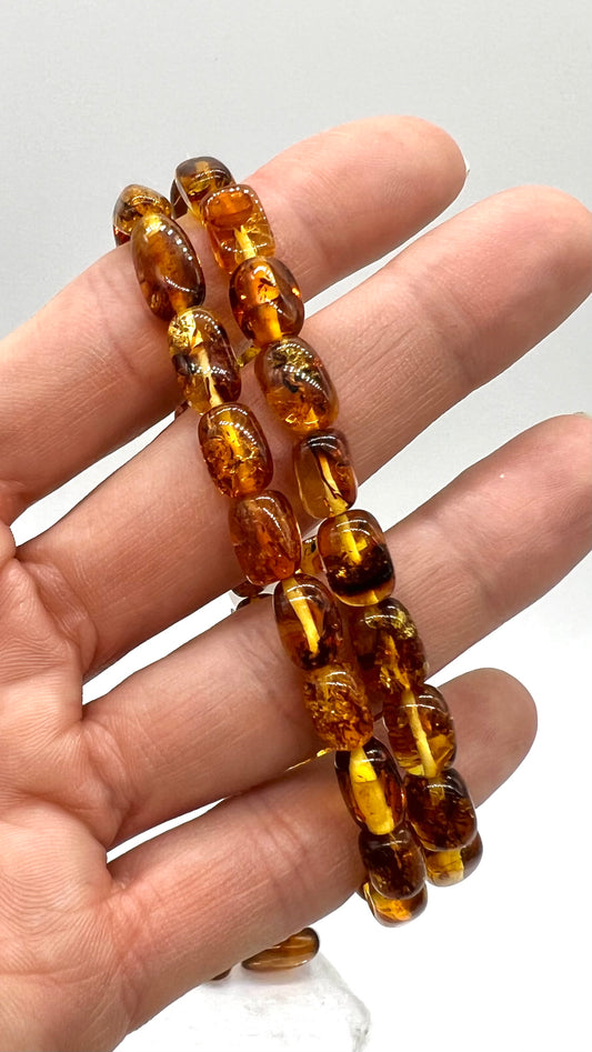 Free Form Amber Bracelet - Abundance, Creativity, Courage, Self Confidence