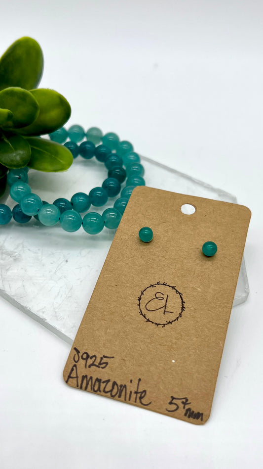 Amazonite Earrings - Communication, Clarity, Trust, Luck, Success