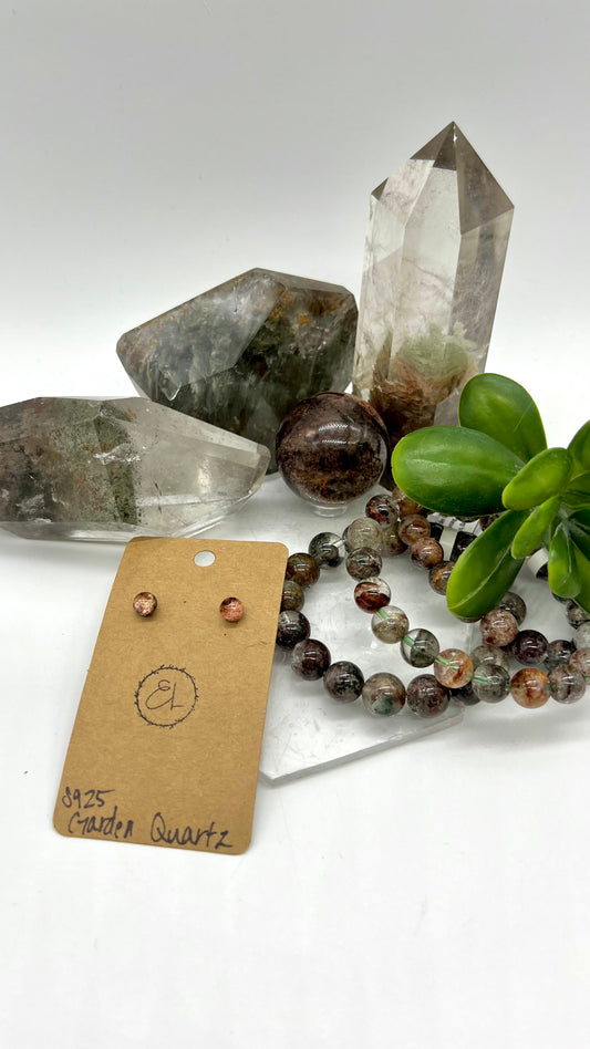 HQ Garden Quartz Earrings - Cleansing, Healing, Energy, Focus, Balance