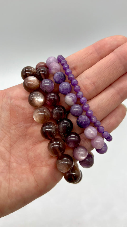 Lepidolite Bracelet - Stress Relief, Calming, Love, Anxiety, Joy, Balance