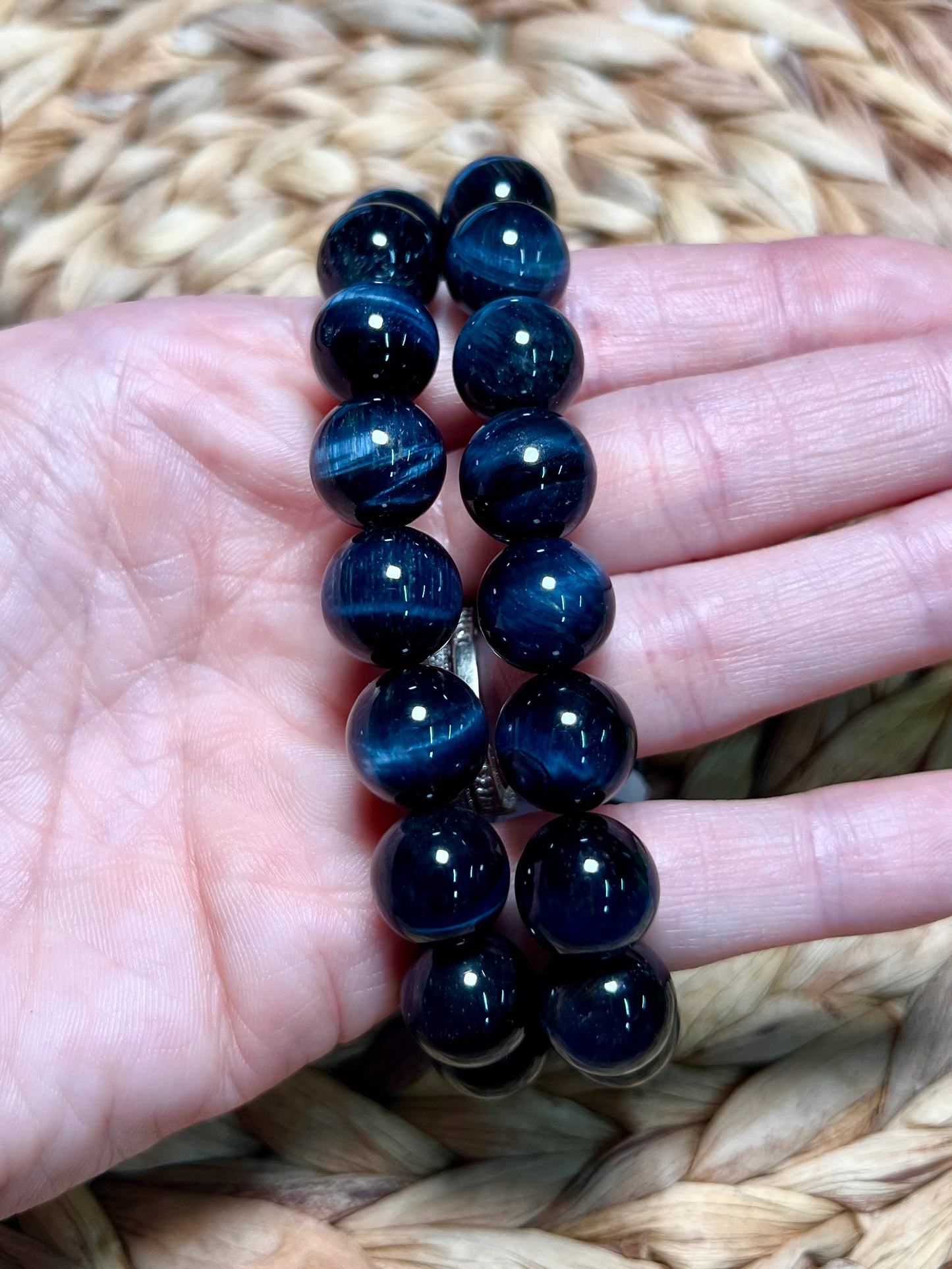 Blue Tigers Eye Bracelet - Creativity, Manifestation, Power, Intuition, Dreams, Focus, Awareness