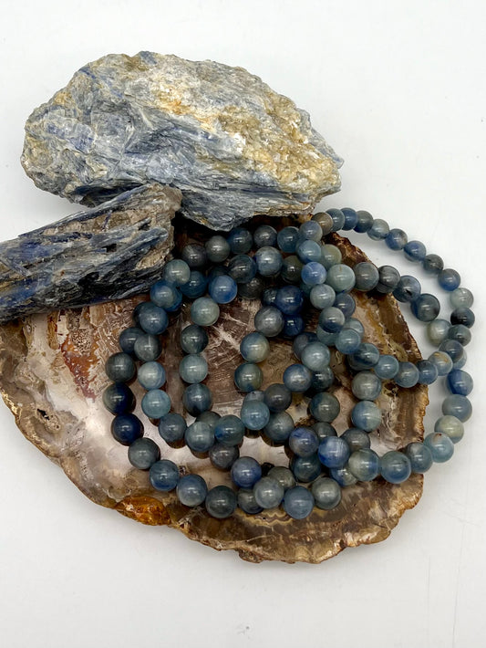 Blue Kyanite Bracelet - Inner-Peace, Communication, Calming, Dissolves Stress