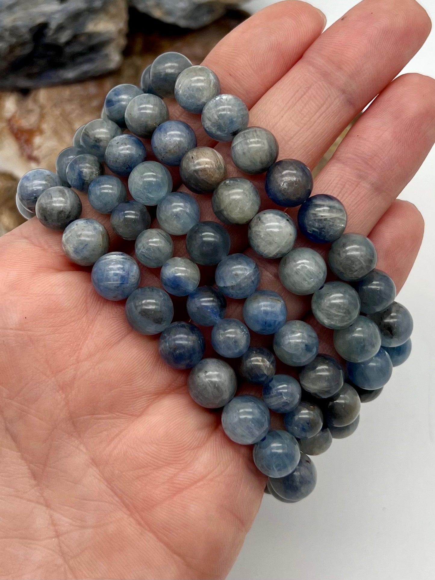 Blue Kyanite Bracelet - Inner-Peace, Communication, Calming, Dissolves Stress