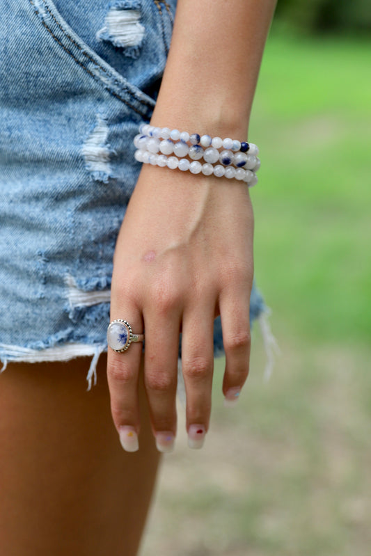 Rare Dumortierite Bracelet - Calm, Relaxation, Harmony, Confidence, Memory enhancement