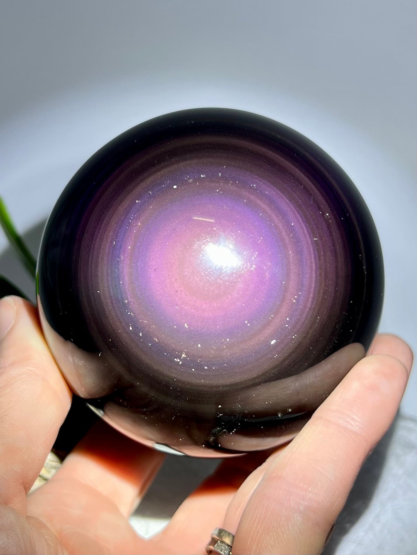Rainbow Obsidian Sphere