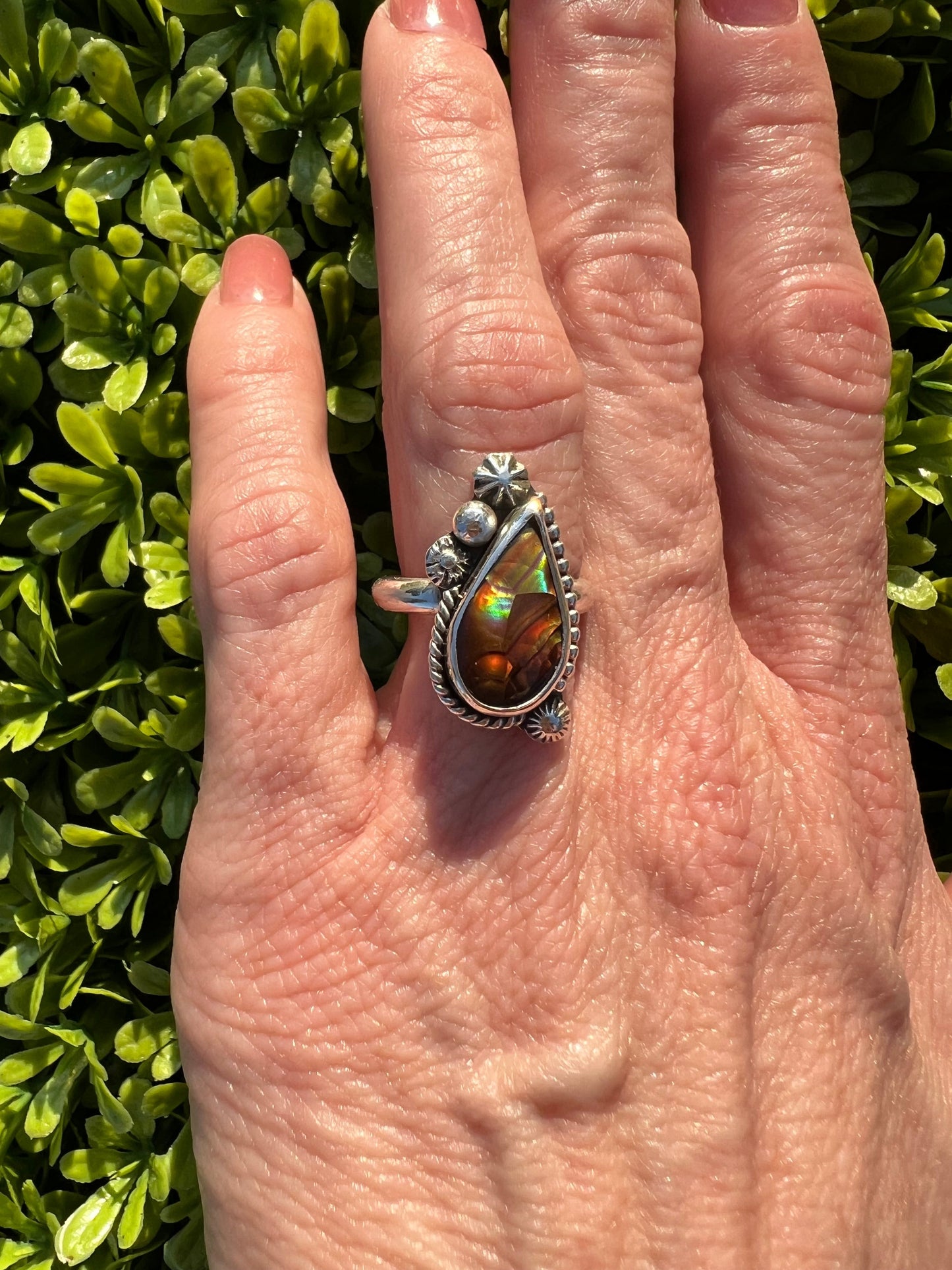 Fire Agate Sterling Silver Ring - Joy, Protection, Courage, Passion, Eternal Youth