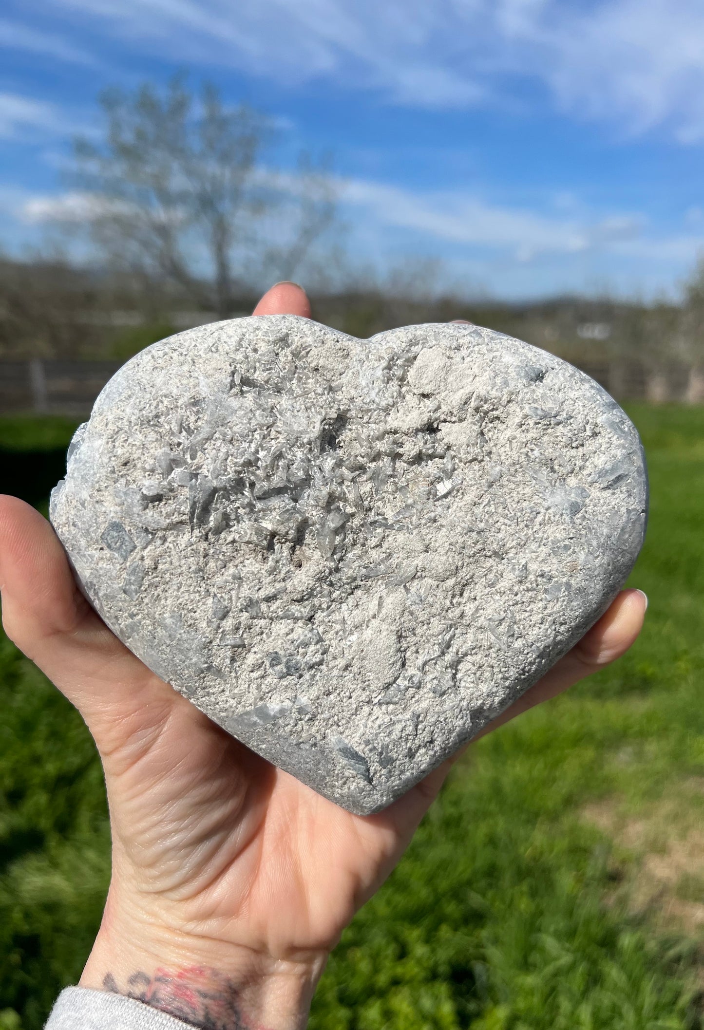 Blue Celestite Heart Cluster XLarge