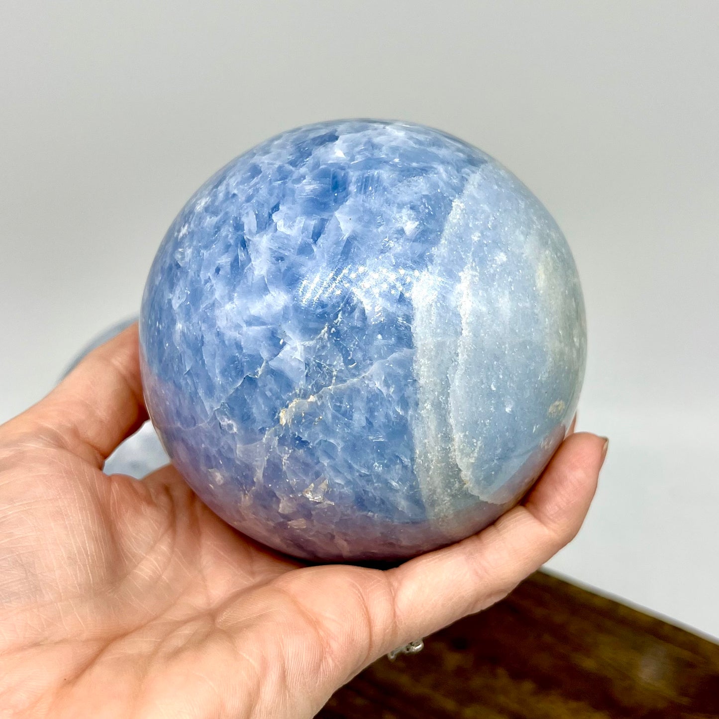 Blue Calcite sphere XL