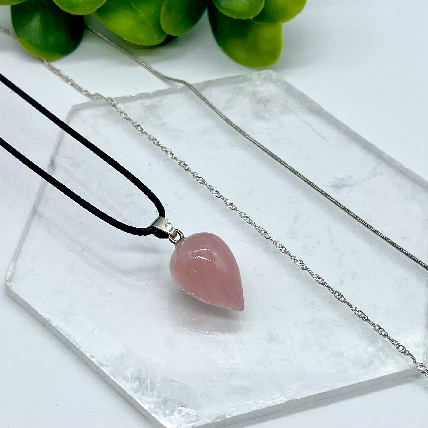 Rose Quartz Acorn Necklace