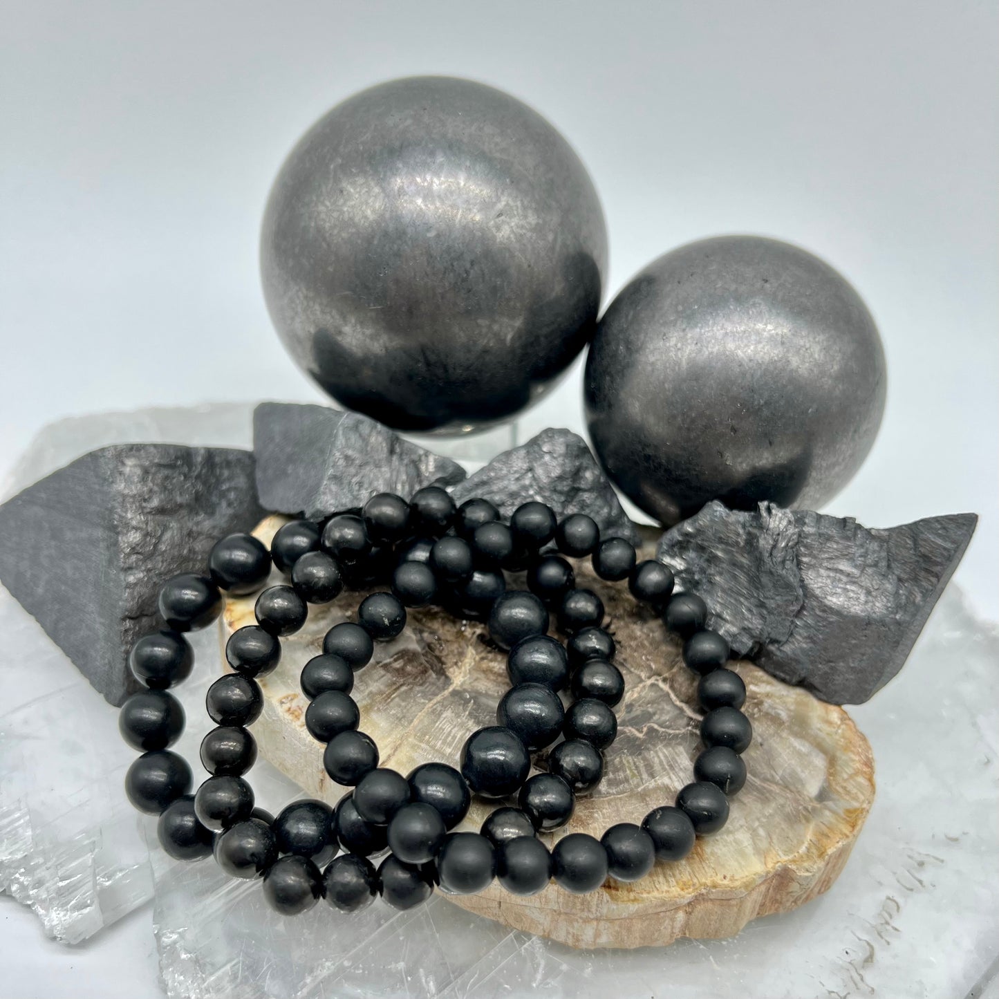 Shungite Bracelet - EMF, Protection, Strength, Clarity, Detox Toxins