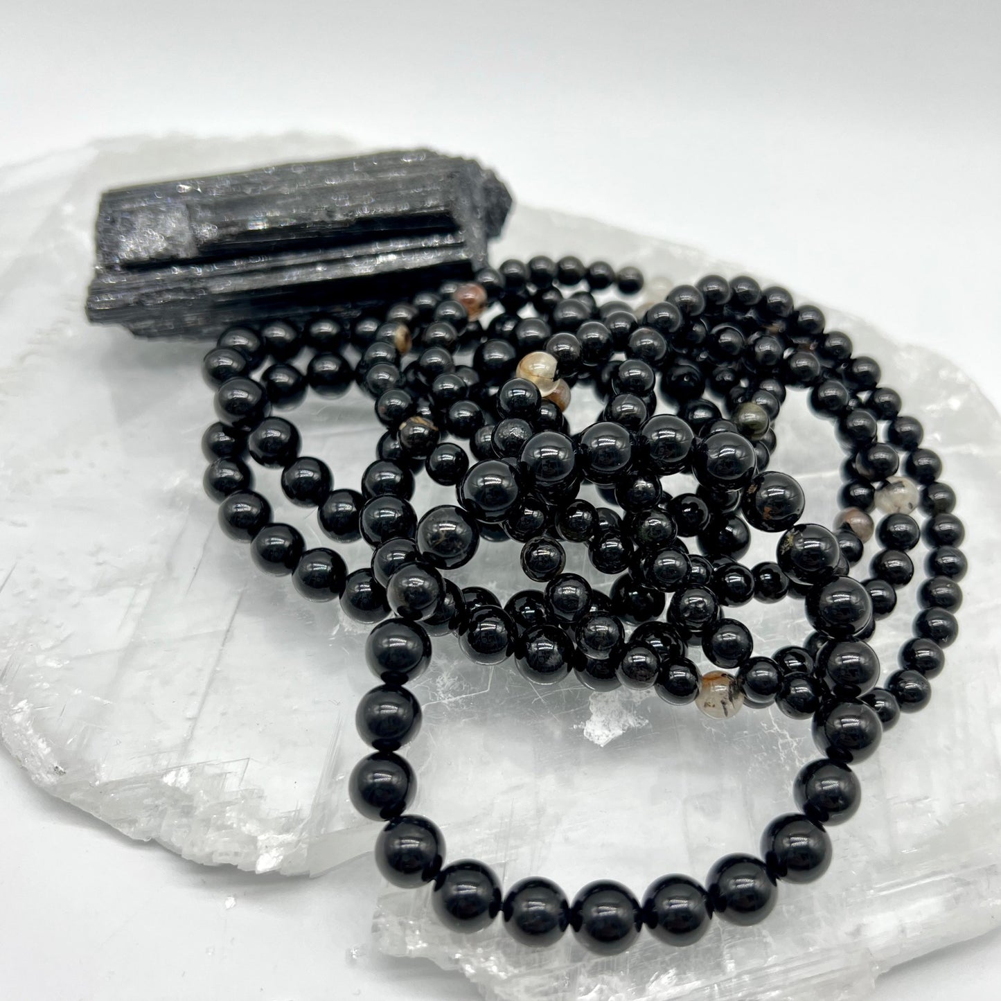 Black Tourmaline Bracelet - Cleansing, Protection, Grounding, EMF Blocker