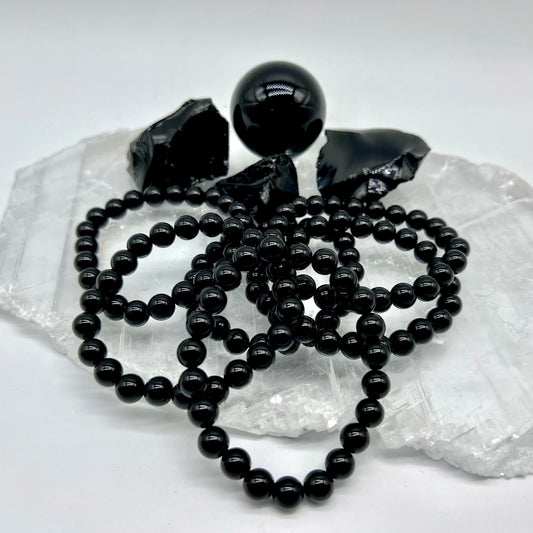 Black Obsidian Bracelet - New Beginnings, Blocks Negativity, Protection