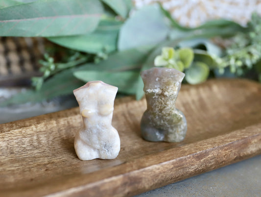 Crazy Lace Agate & Moss Agate Body Carving