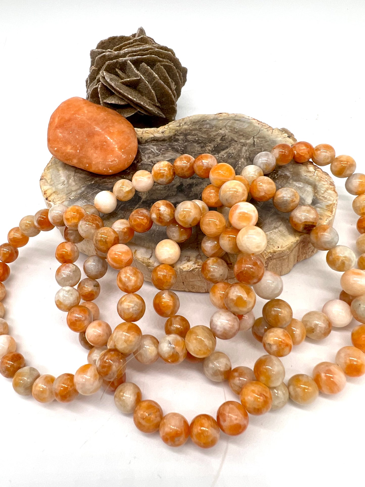 Orange Calcite Bracelet - Attracts Money, New Opportunities, Motivates, Joy, Fertility