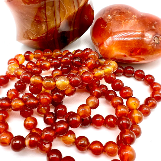 Carnelian Bracelet - Confidence, Creativity, Passion, Release Jealousy & Rage