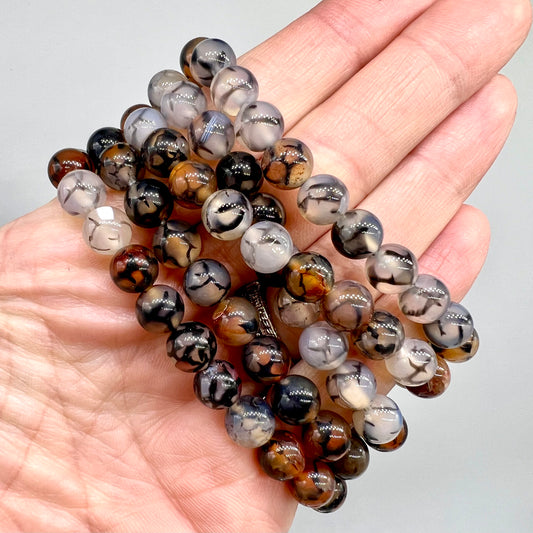 Dragon vein Eye Agate Bracelet - Negativity, Transformation, Balance, Success