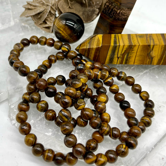 Yellow Tigers Eye Bracelet - Inner-Strength, balance, Creativity, Protection, Intuition, Luck, Good Fortune