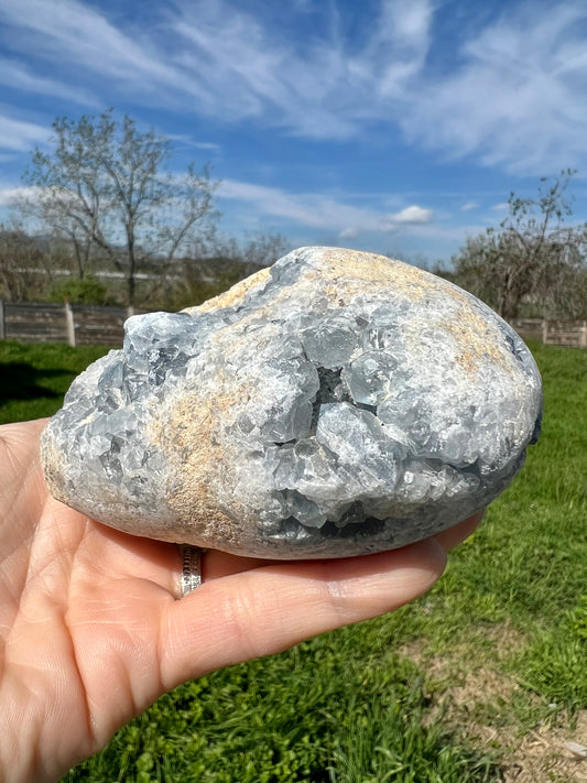 Blue Celestite Heart Cluster Large
