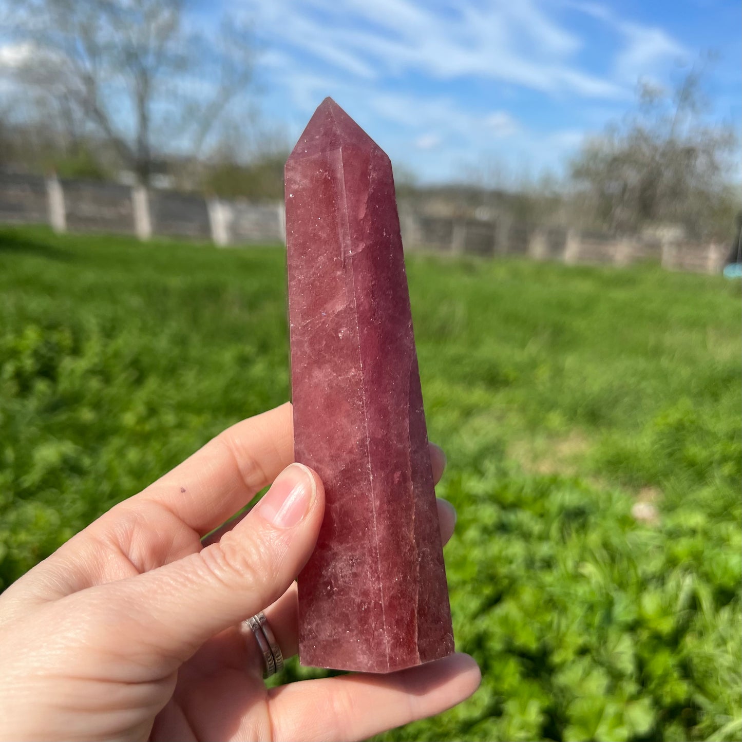 Strawberry Quartz Tower Large