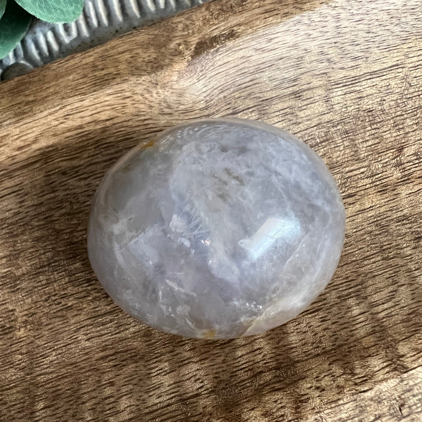 RARE Blue Rose Quartz Palm Stone