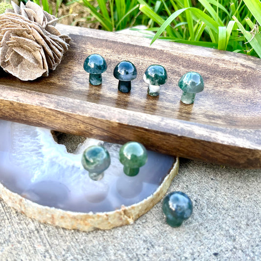 Moss Agate Mini Mushroom