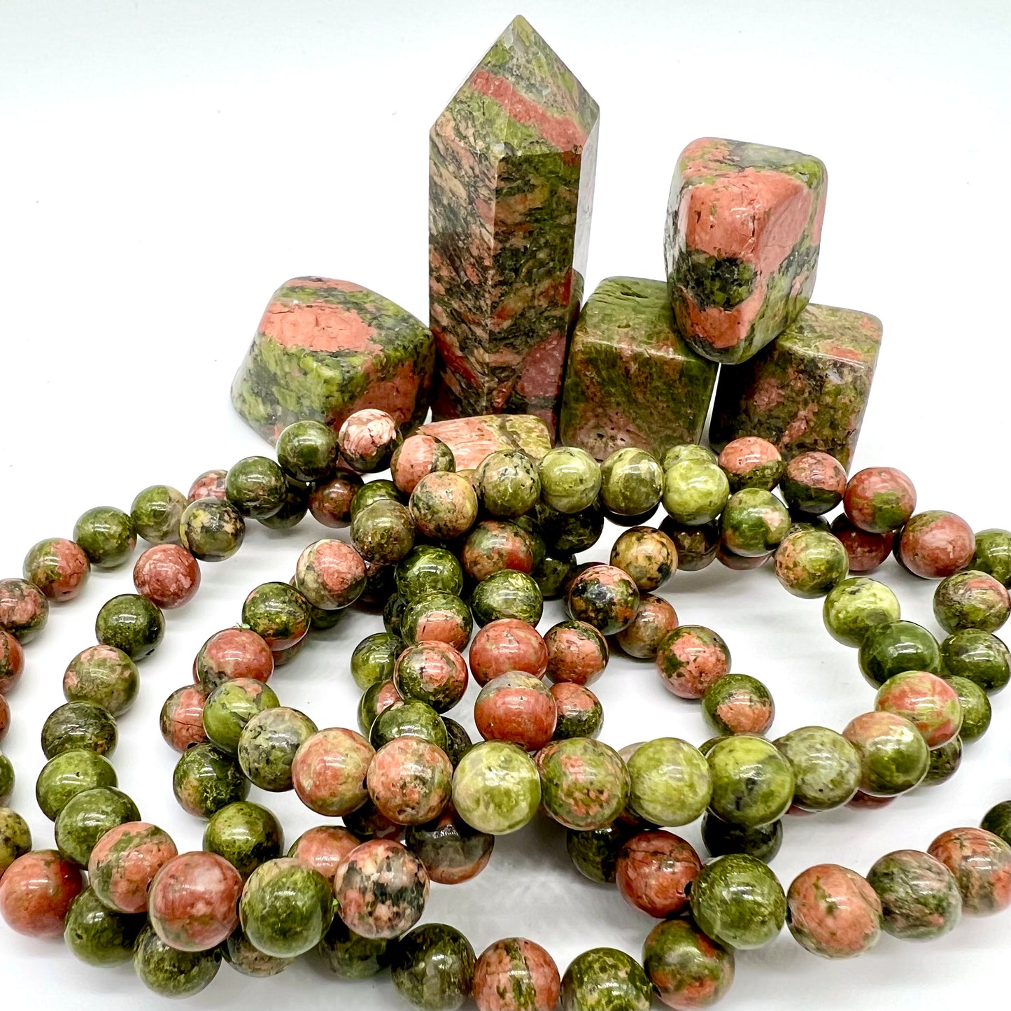Unakite Bracelet - Patience, Inner Peace, Empathy, Fertility, Release Bad Habits