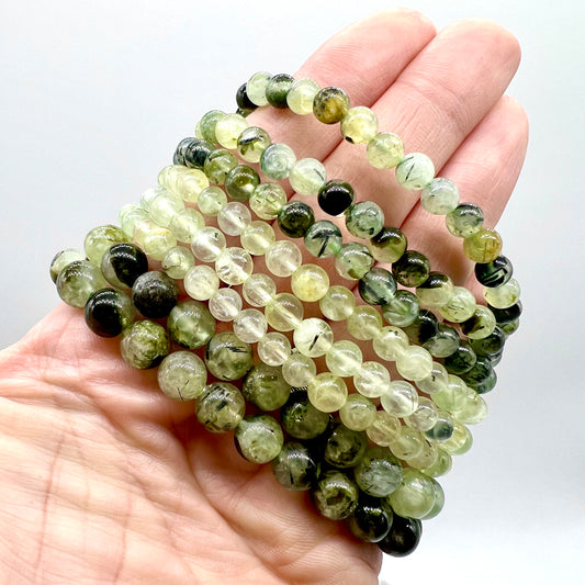Prehnite Bracelet - Intuition, Relaxation, Stress Release, Meditation, Focus