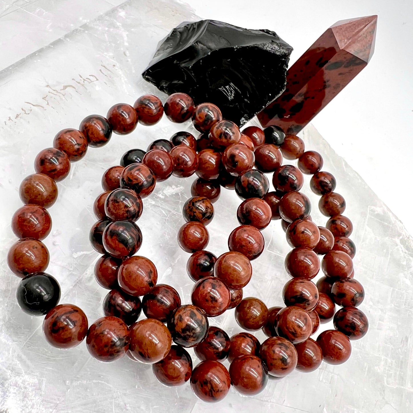 Mahogany Obsidian Bracelet - Grounding, Protection, Strength, Trust, Creativity