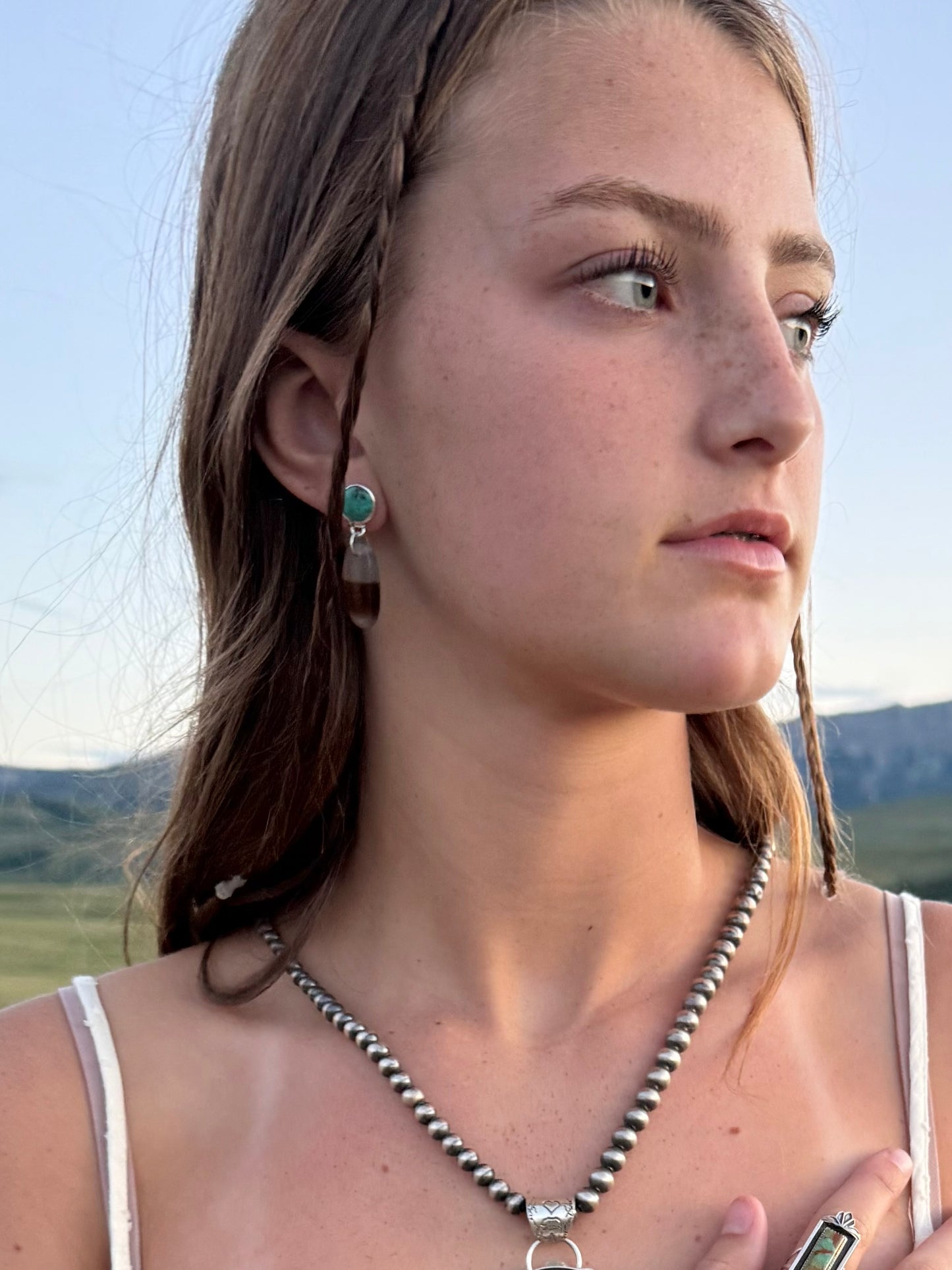 Montana Agate & Kingman Turquoise Earring Jackets | Montana Collection