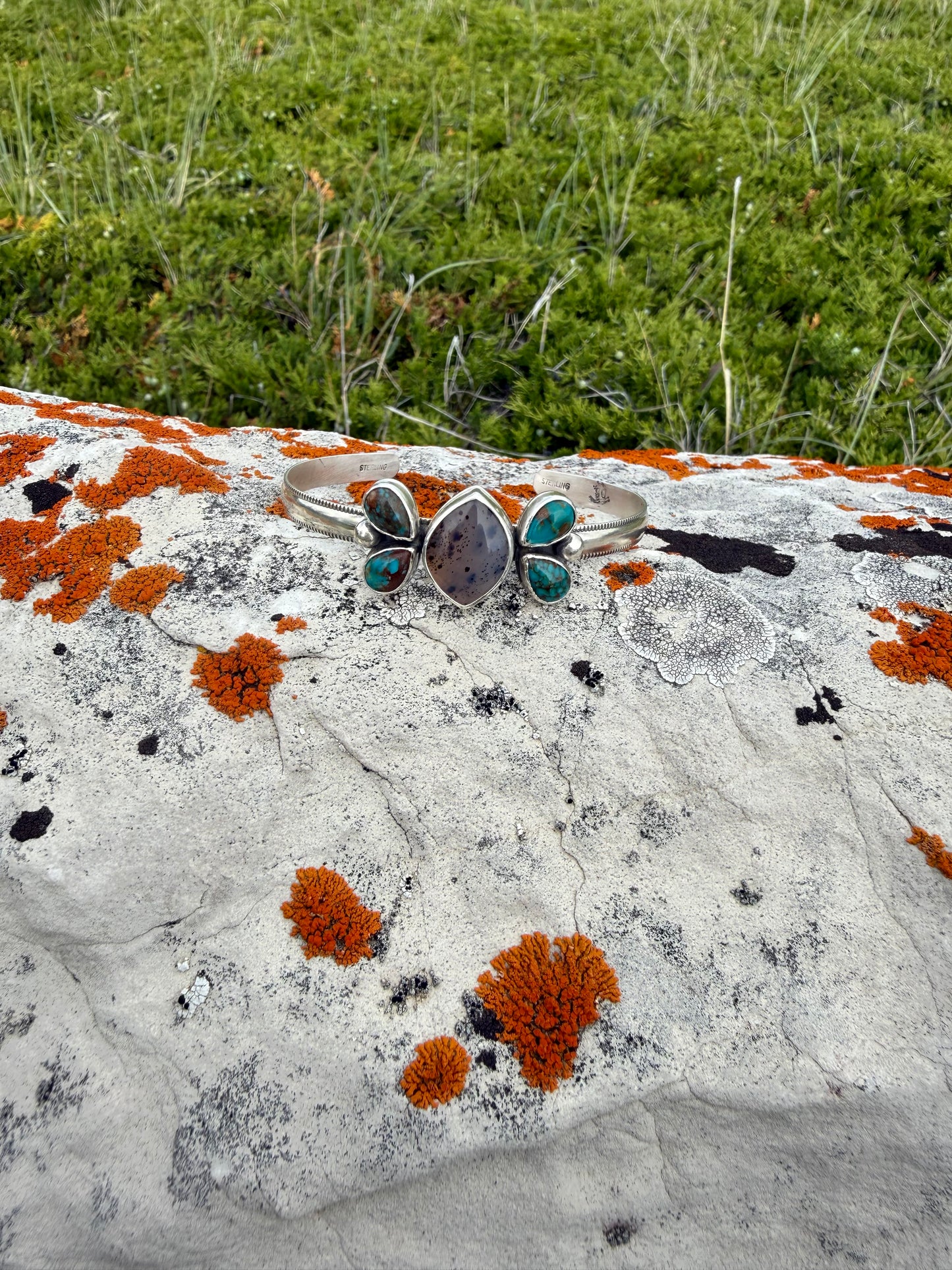 Montana Agate & Kingman Turquoise Sterling Silver Cuff Bracelet | Montana Collection