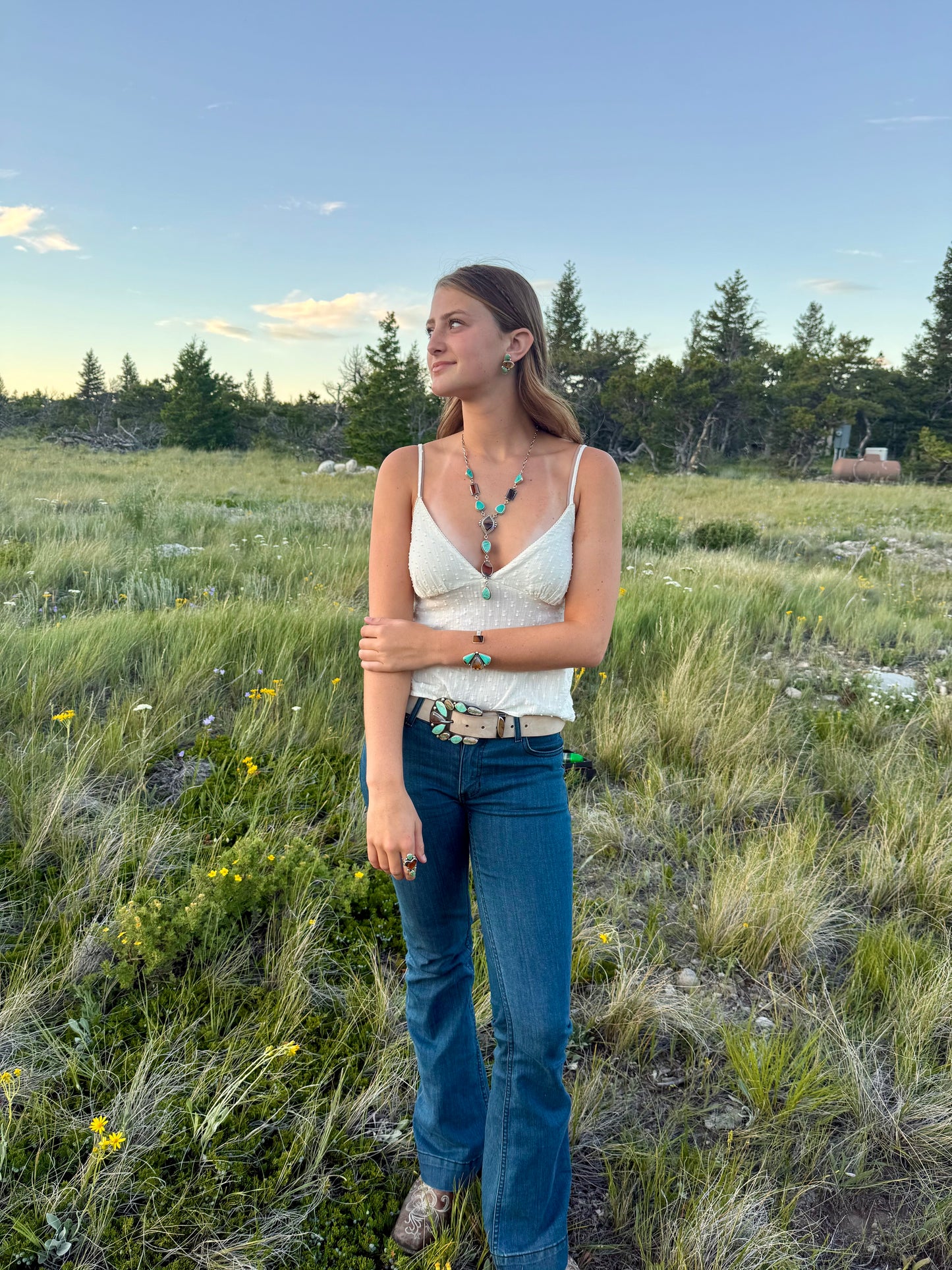 Montana Agate & Kingman Turquoise Post Earrings | Montana Collection