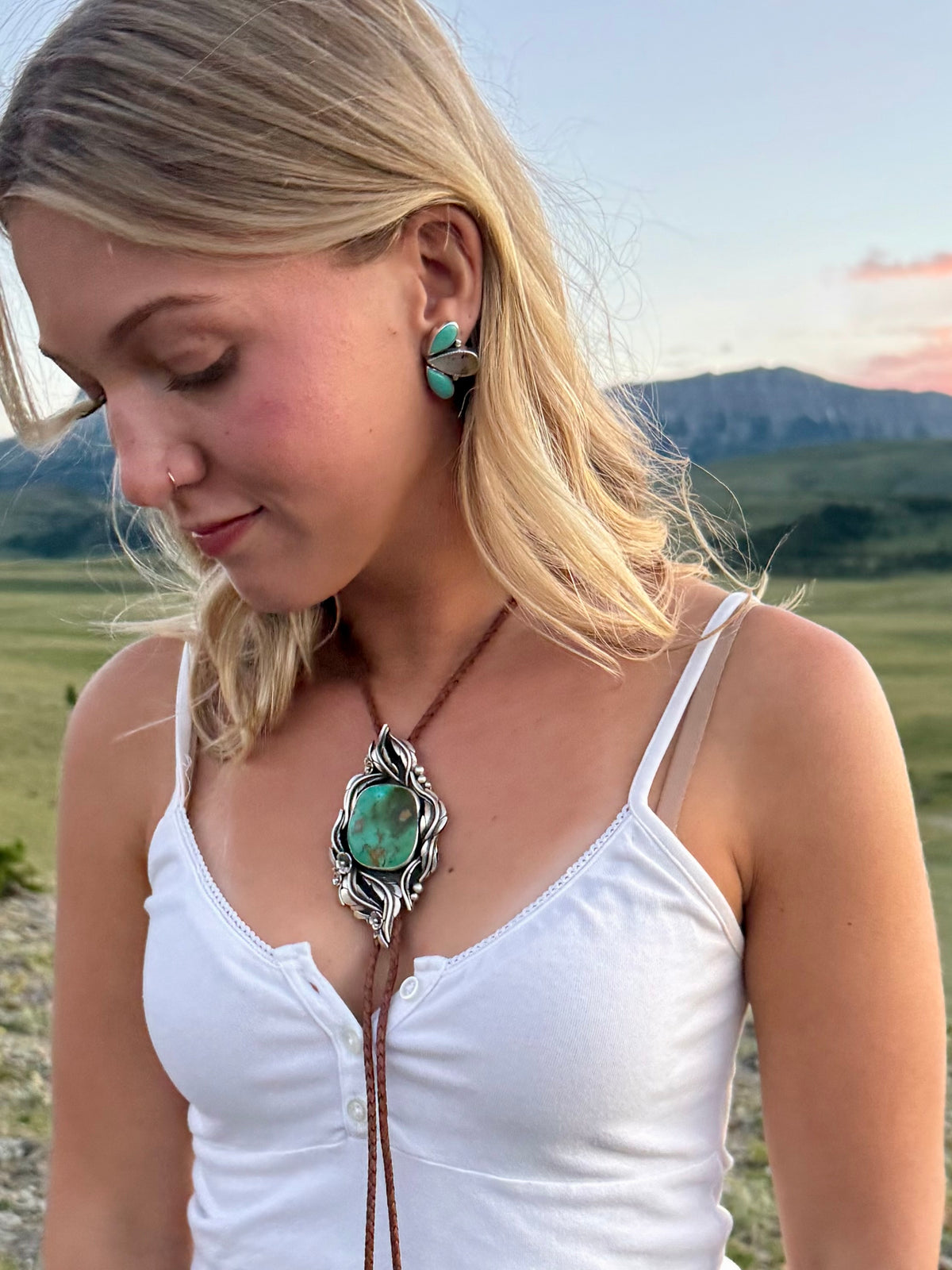 Montana Agate & Kingman Turquoise Sterling Silver Earrings | Montana Collection