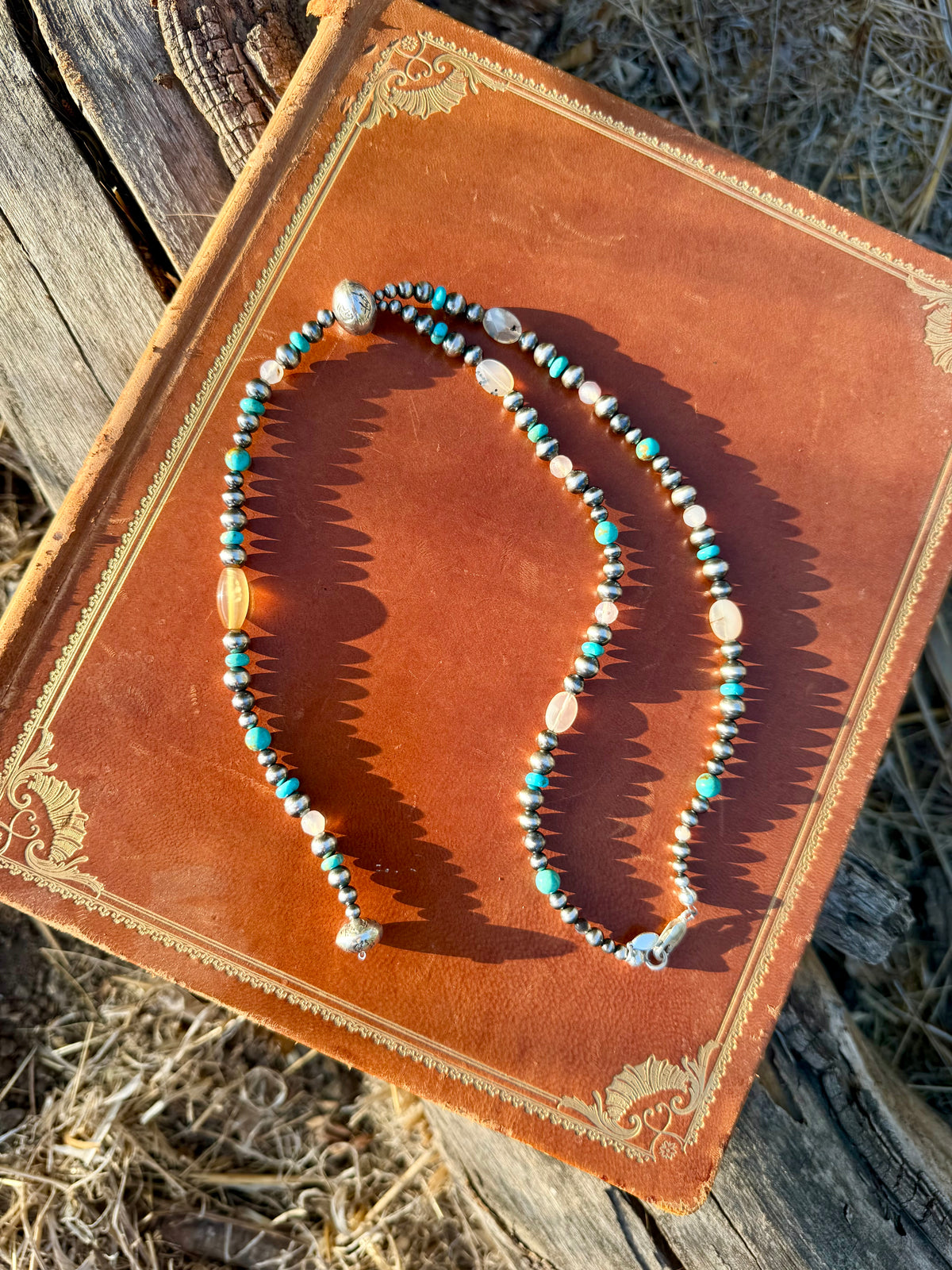 Montana Agate & Kingman Turquoise Sterling Silver Lariat Necklace | Montana Collection
