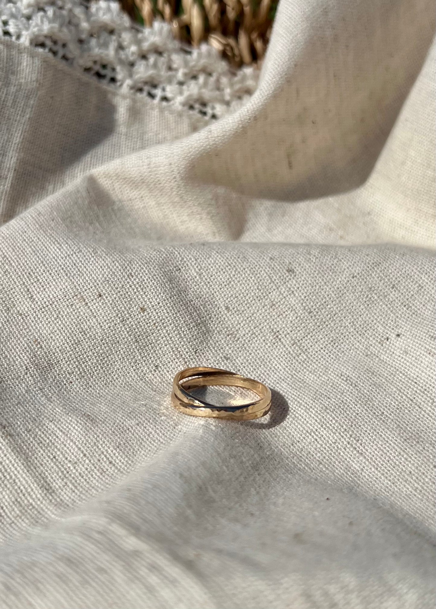 Hammered Link Ring
