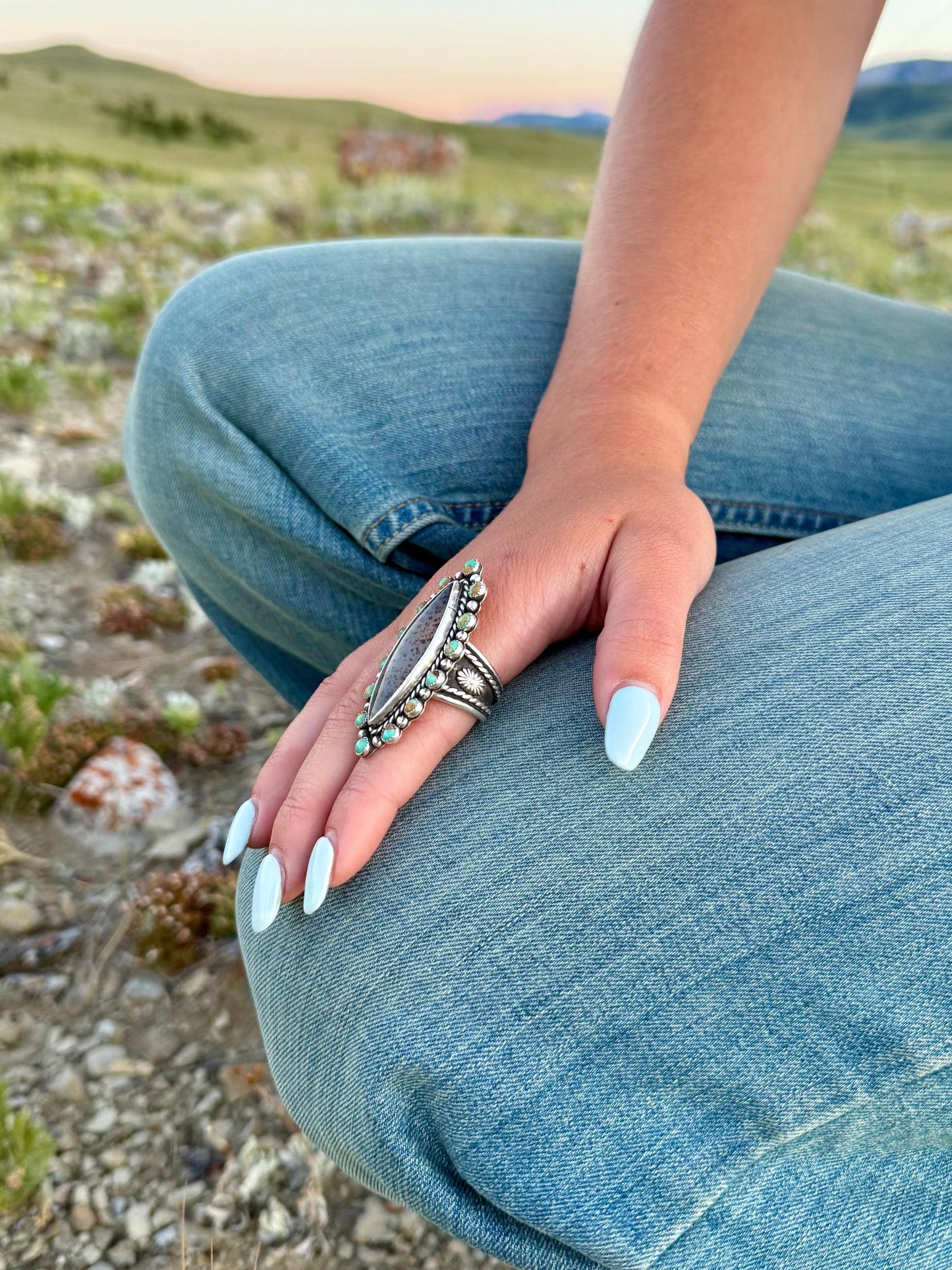 Montana Agate & Kingman Turquoise Statement Ring | Montana Collection