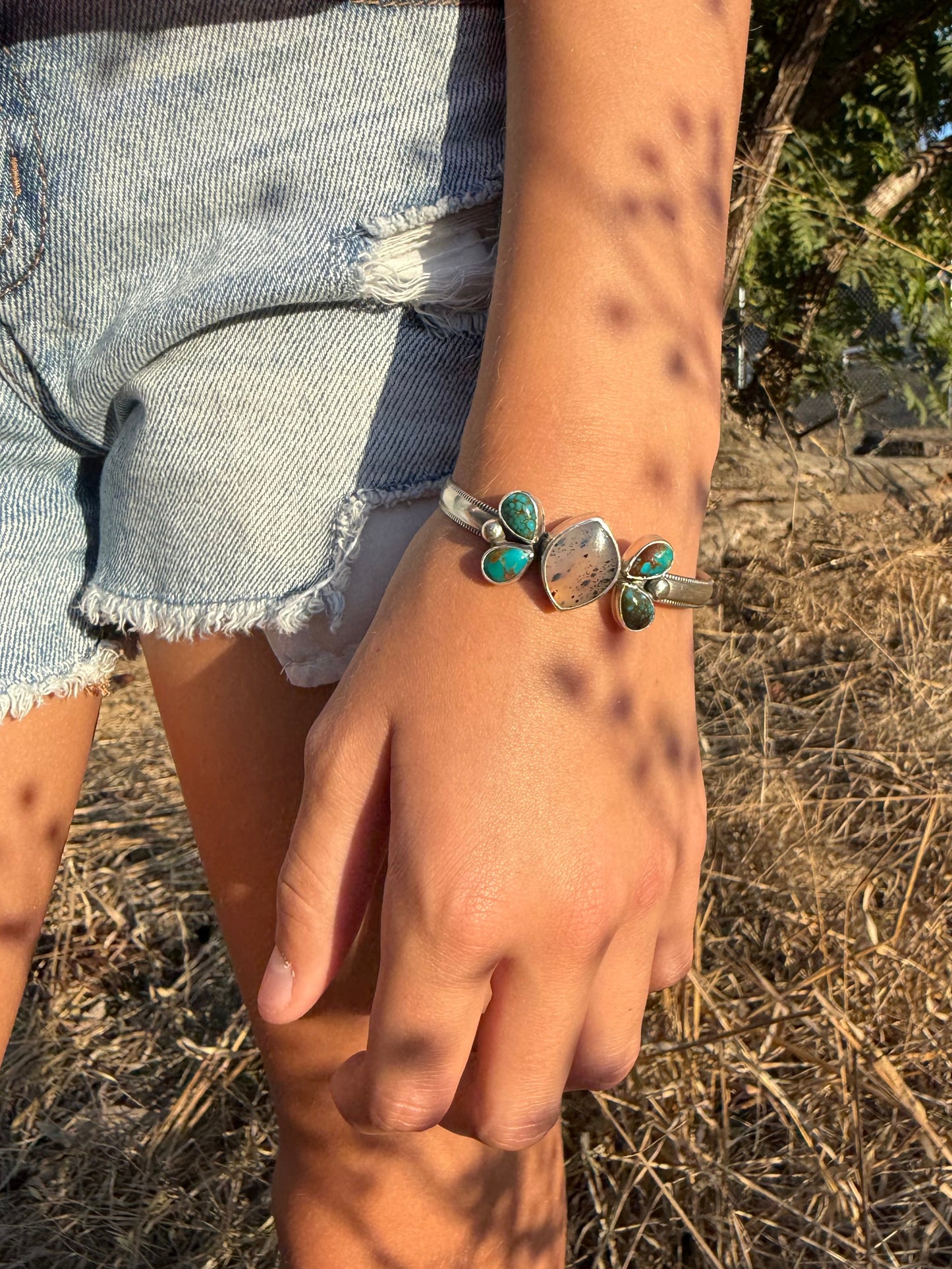Montana Agate & Kingman Turquoise Sterling Silver Cuff Bracelet | Montana Collection