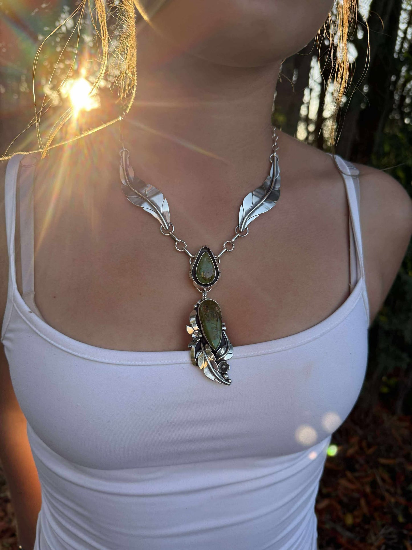 Royston Green Turquoise boho necklace
