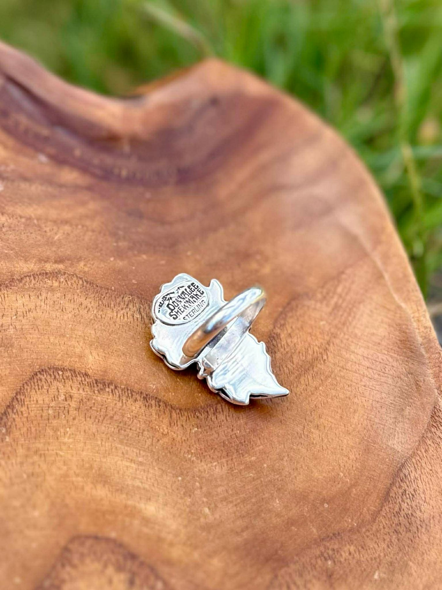 Golden Hills Turquoise Blossom Ring – Handcrafted Sterling Silver