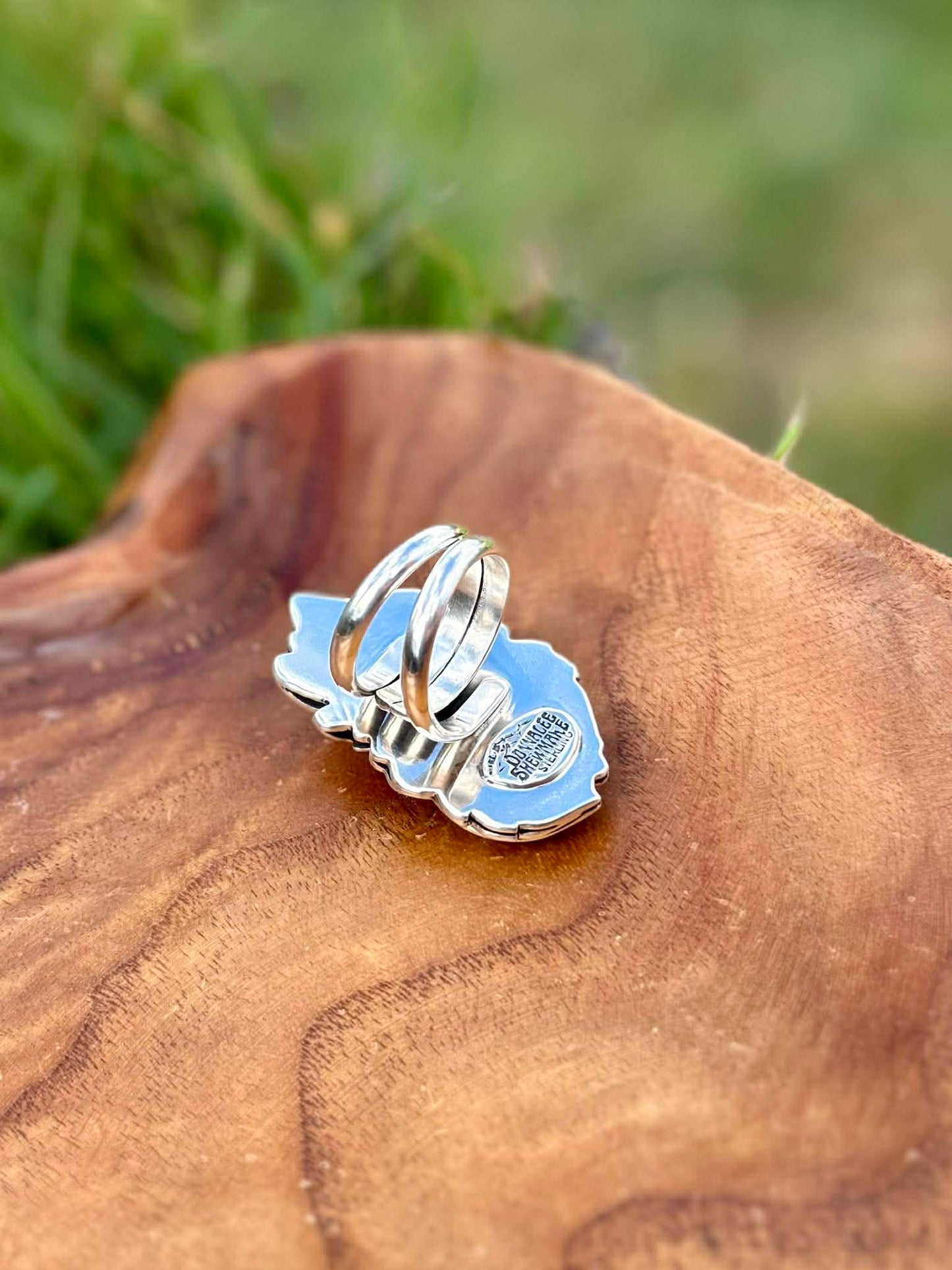Royston Turquoise Blossom Ring – Handcrafted Sterling Silver