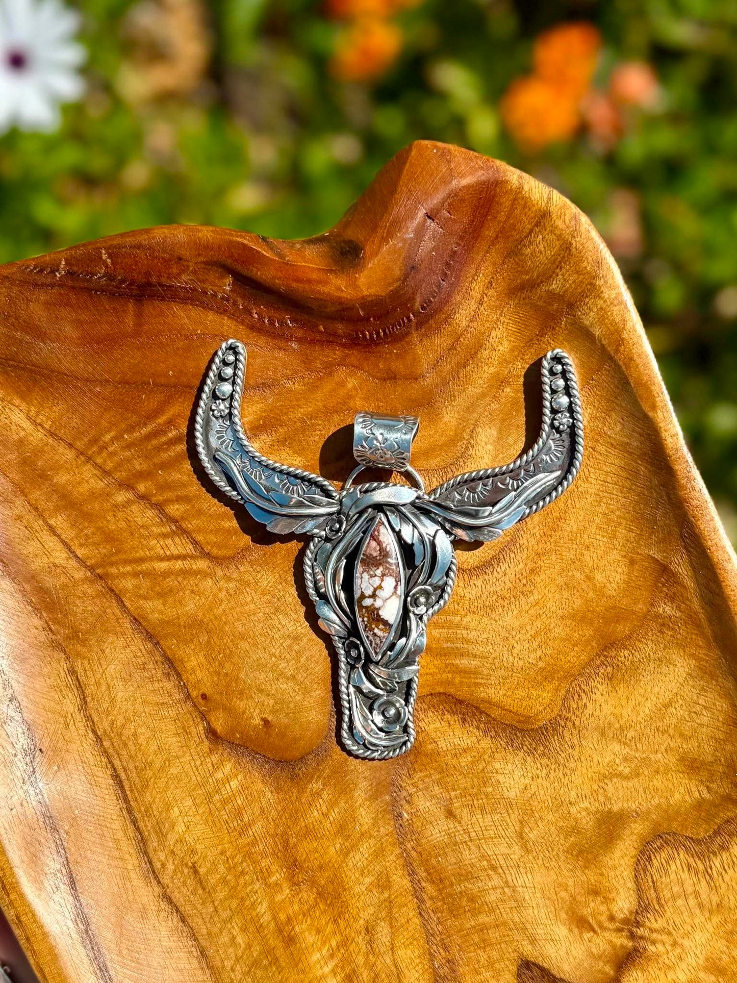 Custom Wildhorse Longhorn Statement Pendant – Sterling Silver | One of a Kind - Vivian