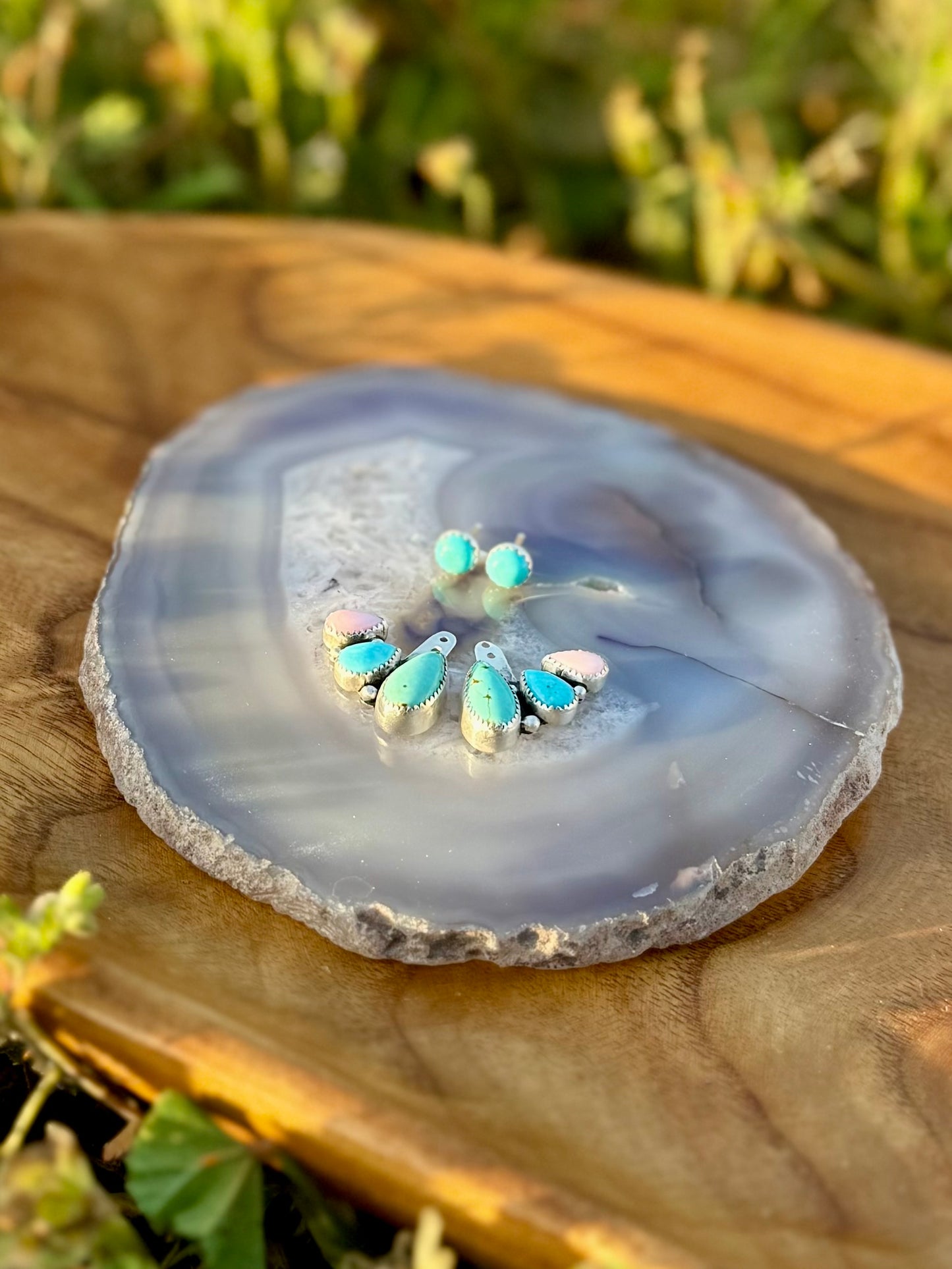 Turquoise & Pink Conch Earring Jackets – Convertible Sterling Silver