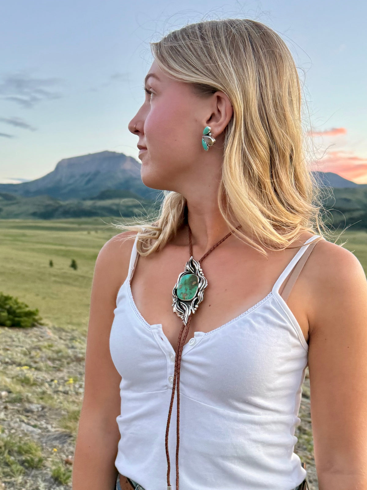 Montana Agate & Kingman Turquoise Sterling Silver Earrings | Montana Collection