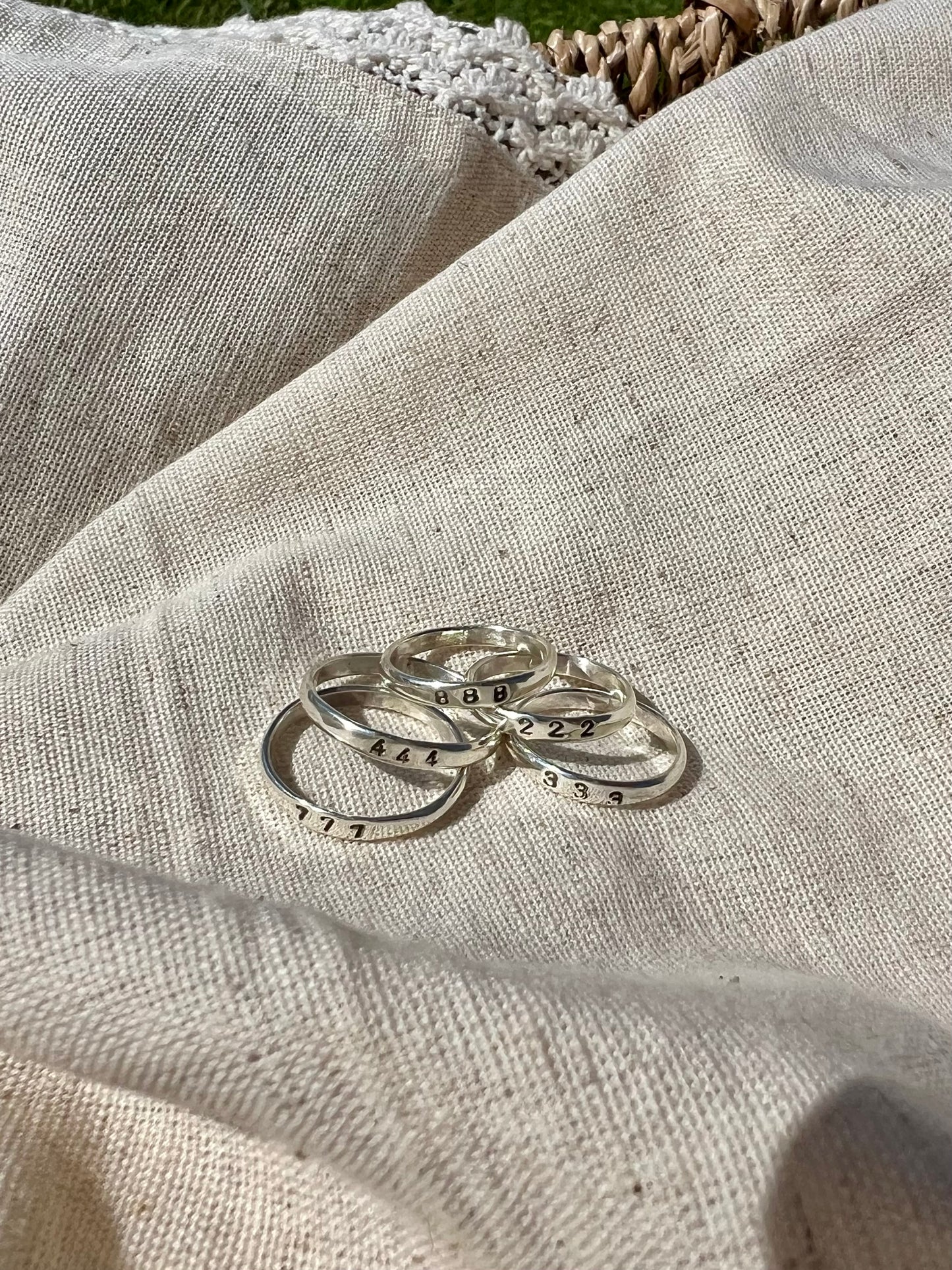 Angel Number Ring Sterling Silver - Whole Sizes