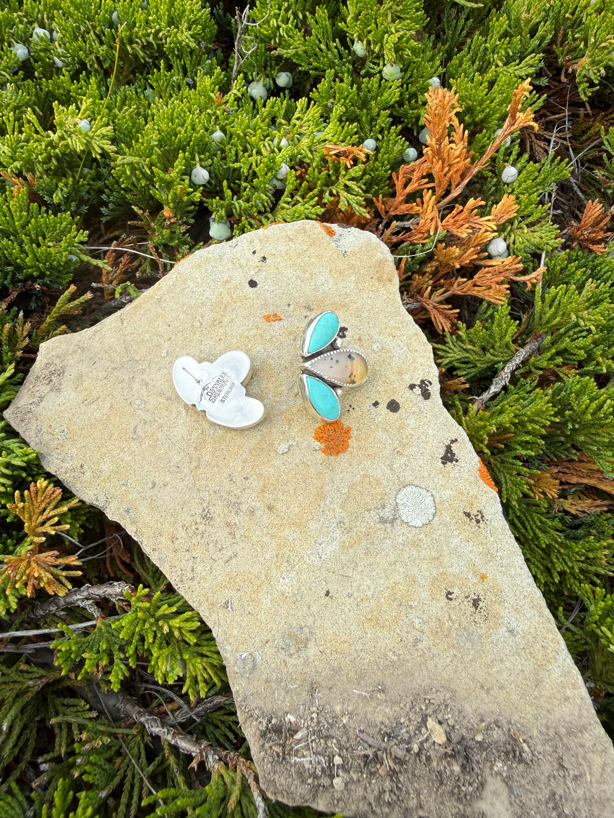 Montana Agate & Kingman Turquoise Sterling Silver Earrings | Montana Collection