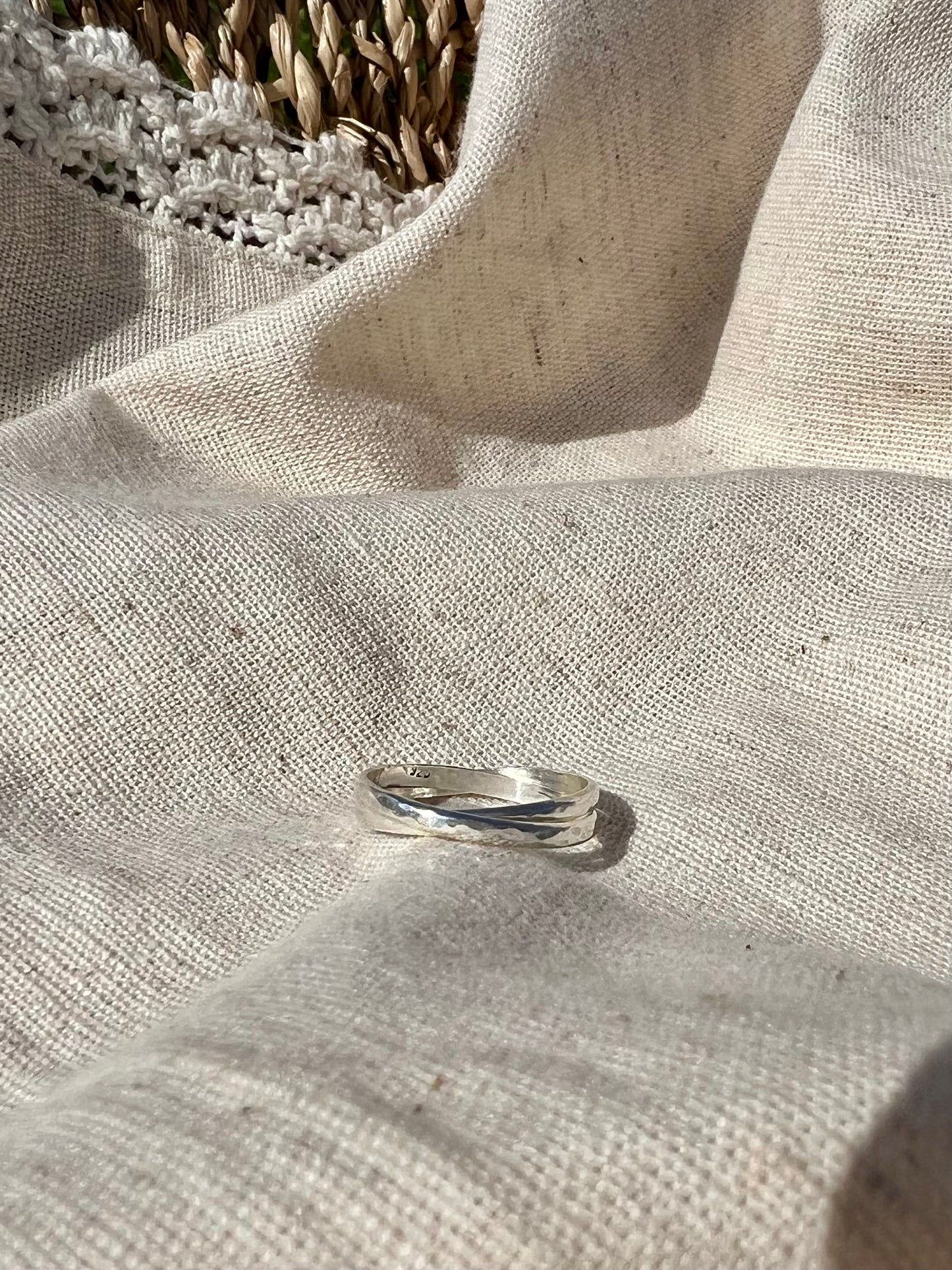 Hammered Link Ring