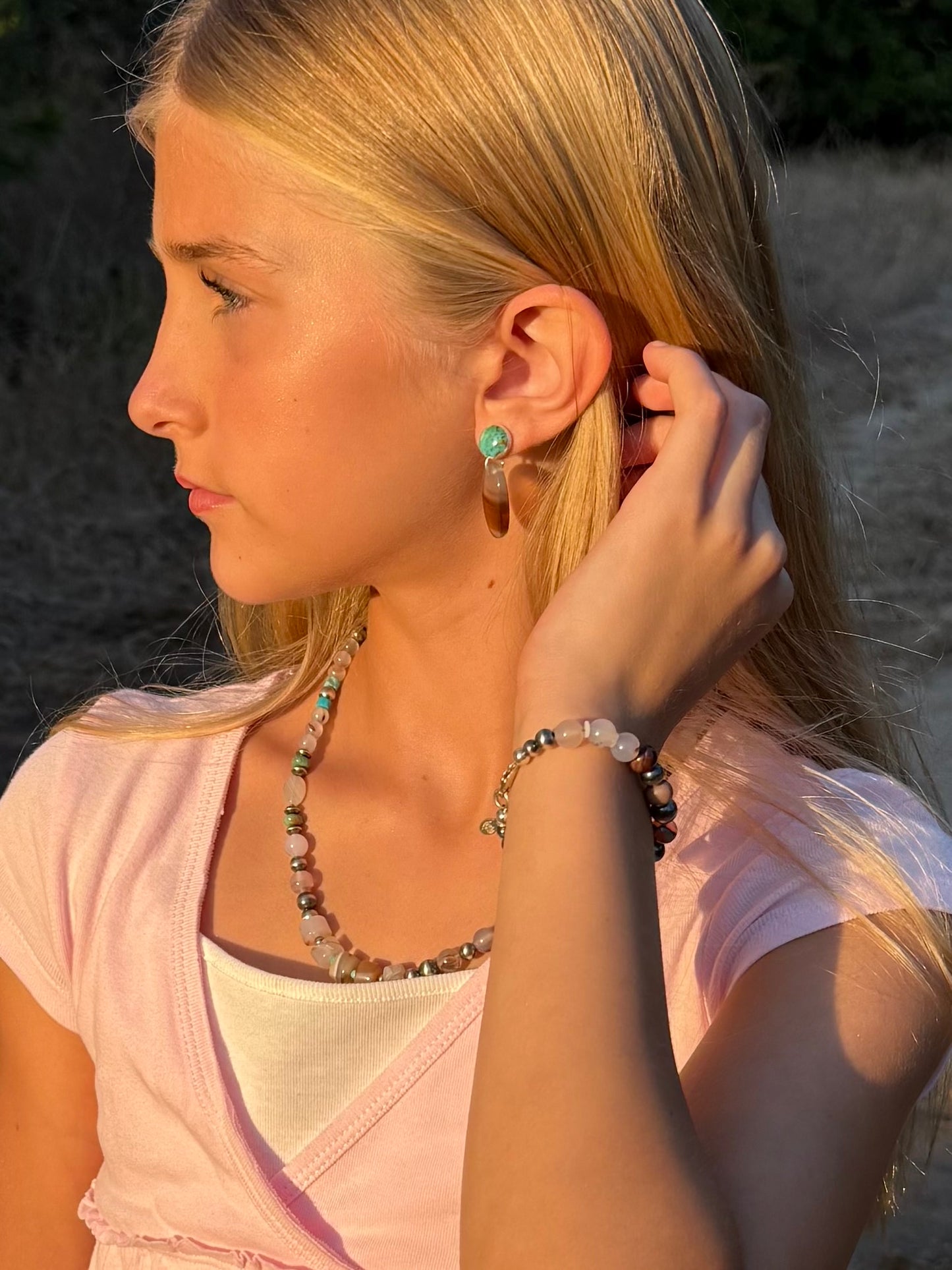 Montana Agate & Kingman Turquoise Earring Jackets | Montana Collection