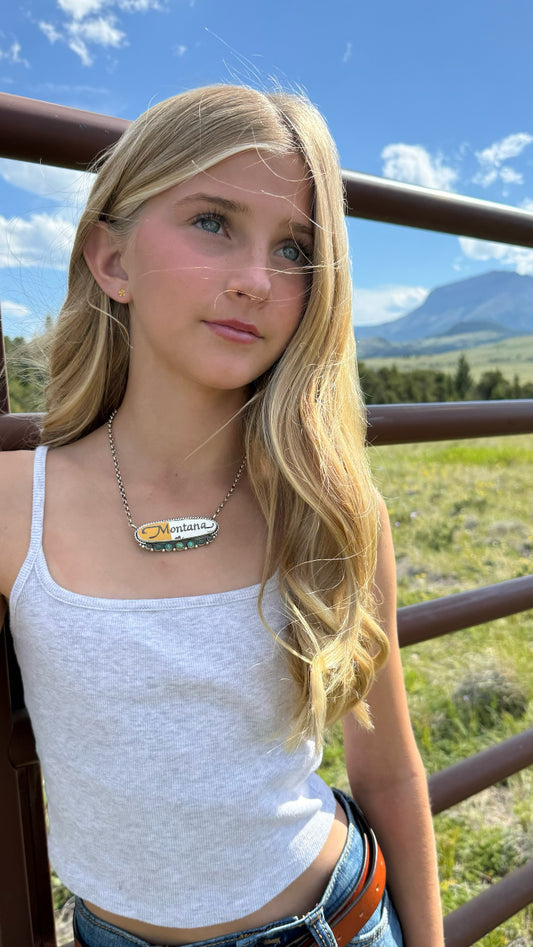 Montana Porcelain Necklace with Kingman Turquoise | Montana Collection