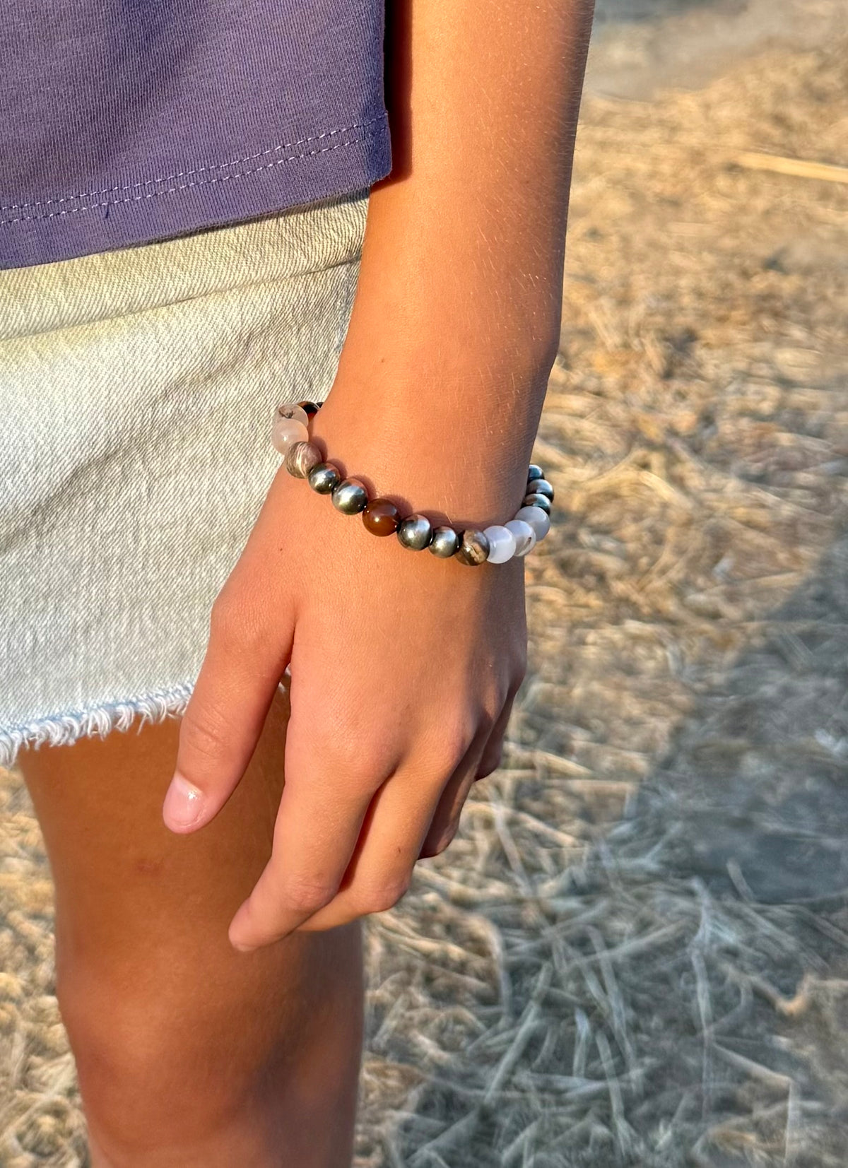 Montana Agate & Petrified Wood Sterling Silver Bracelet | Montana Collection